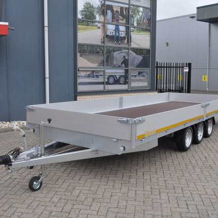 Eduard Geremde Eduard plateauwagen - 606x220 cm - 3500 kg bruto laadvermogen - 63 cm laadvloerhoogte - 30 cm borden - tridem asser