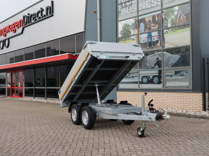 Eduard Hersft aanbieding! achterwaartse kipper - 256x150 cm - 2700 kg bruto laadvermogen - handpomp - 72 cm laadvloerhoogte - dubbelasser