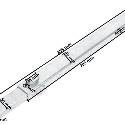Eduard Hoekpaal/hoekrong Eduard 70 cm linksachter rechtsvoor - voor loofrekken en opzetborden