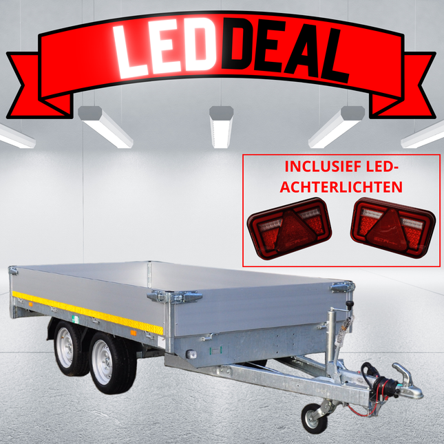 Eduard LED DEAL geremde Eduard plateauwagen - 310x160 cm - 2000 kg - inclusief MultiLED verlichting & LED markeringsverlichting