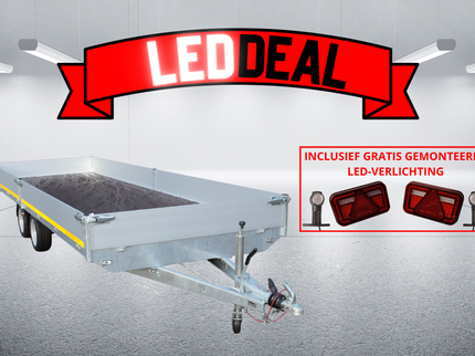Eduard LED DEAL - Geremde Eduard plateauwagen - 606x200 cm - 2700 kg bruto laadvermogen - uitgevoerd met volledige LED verlichting!