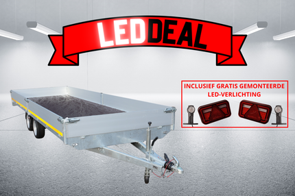 Eduard LED DEAL - Geremde Eduard plateauwagen - 606x200 cm - 2700 kg bruto laadvermogen - uitgevoerd met volledige LED verlichting!