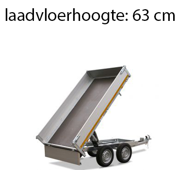 Eduard Ongeremde Eduard achterwaartse kipper - 256x150 cm - 750 kg bruto laadvermogen - elektrisch, extern laden - 63 cm laadvloerhoogte
