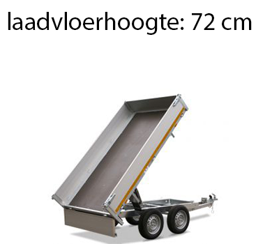 Eduard Ongeremde Eduard achterwaartse kipper - 256x150 cm - 750 kg bruto laadvermogen - elektrisch - 72 cm laadvloerhoogte