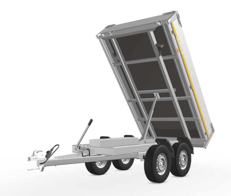 Eduard Ongeremde Eduard achterwaartse kipper - 256x150 cm - 750 kg bruto laadvermogen - handpomp - 72 cm laadvloerhoogte