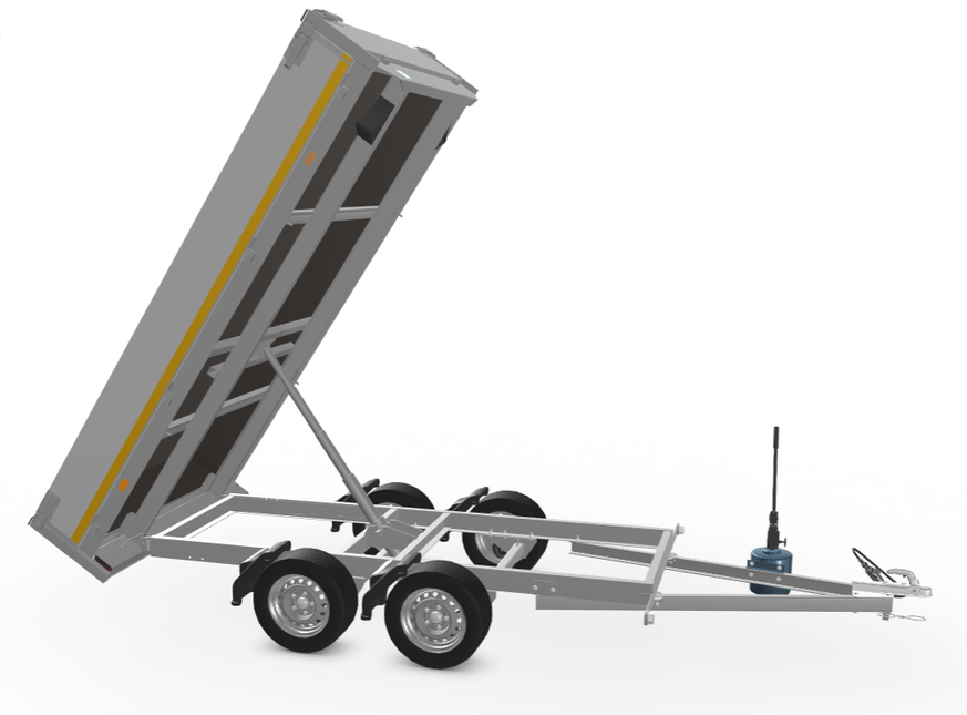 Eduard Ongeremde Eduard achterwaartse kipper - 310x160 cm - 750 kg bruto laadvermogen - handpomp - 63 cm laadvloerhoogte