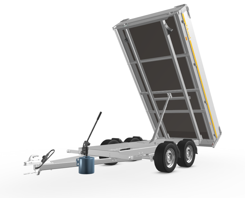 Eduard Ongeremde Eduard achterwaartse kipper - 310x160 cm - 750 kg bruto laadvermogen - handpomp - 63 cm laadvloerhoogte