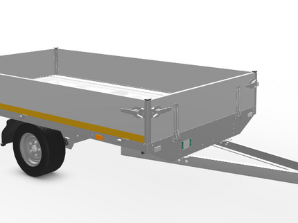 Eduard Ongeremde Eduard Plateauwagen - 250x145 cm - 750 kg ongeremde plateauwagen - 56 cm laadvloerhoogte - 195/55R10