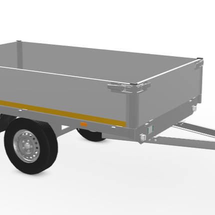 Eduard Ongeremde Eduard plateauwagen - 256x150 cm - 750 kg bruto laadvermogen - 72 cm laadvloerhoogte - 40 cm borden - enkelasser