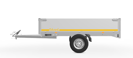 Eduard Ongeremde Eduard plateauwagen - 256x150 cm - 750 kg bruto laadvermogen - 72 cm laadvloerhoogte - 40 cm borden - enkelasser