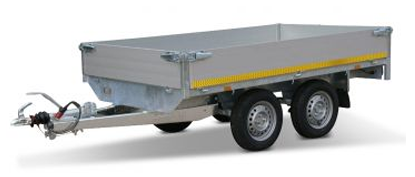 Eduard Ongeremde Eduard plateauwagen - 256x150 cm - 750 kg bruto laadvermogen - 63 cm laadvloerhoogte - 30 cm borden - tandemasser