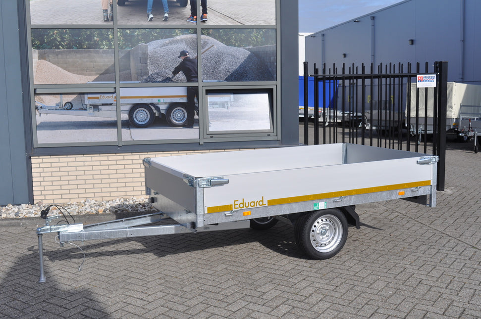 Eduard Ongeremde Eduard plateauwagen - 256x150 cm - 750 kg bruto laadvermogen - 63 cm laadvloerhoogte - 30 cm borden