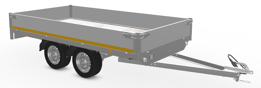 Eduard Ongeremde Eduard plateauwagen - 256x150 cm - 750 kg bruto laadvermogen - 72 cm laadvloerhoogte - 30 cm borden