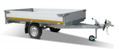 Eduard Ongeremde Eduard plateauwagen - 310x160 cm - 750 kg bruto laadvermogen - 63 cm laadvloerhoogte - 30 cm borden - enkelasser