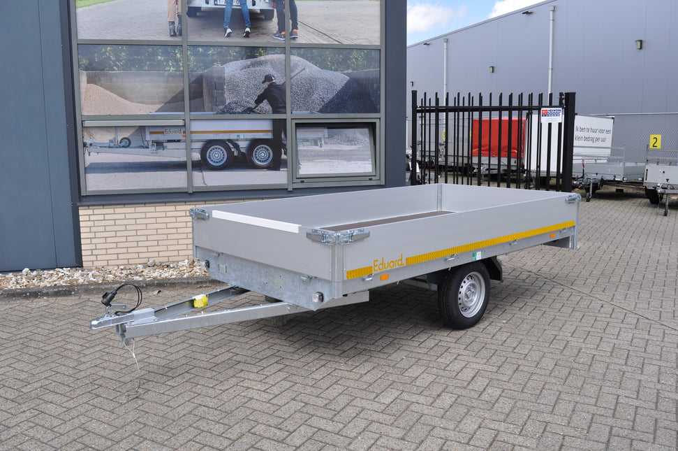 Eduard Ongeremde Eduard plateauwagen - 310x160 cm - 750 kg bruto laadvermogen - 72 cm laadvloerhoogte - 30 cm borden
