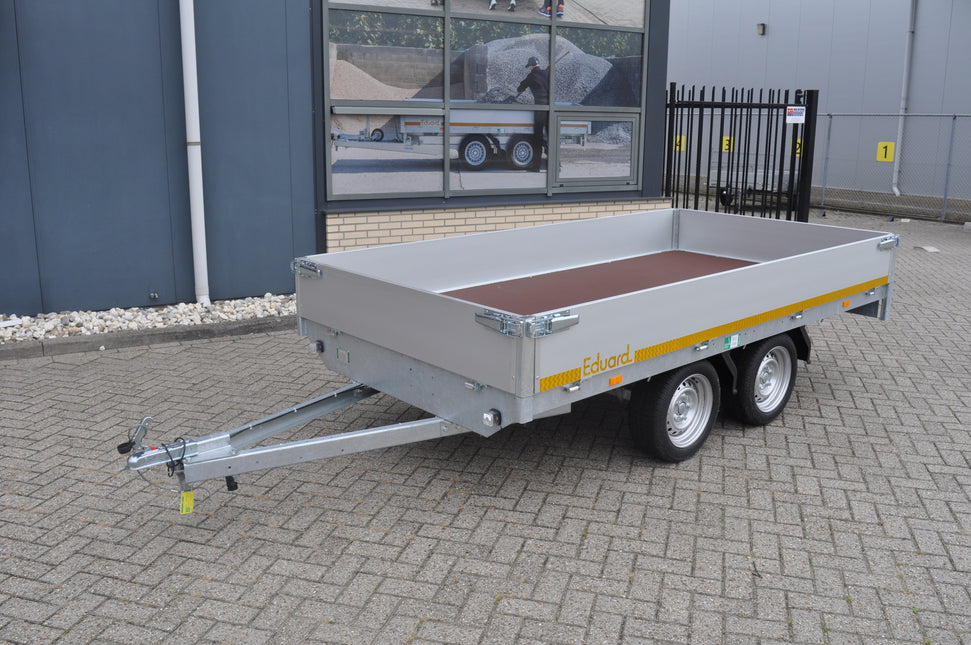 Eduard Ongeremde Eduard plateauwagen - 310x160 cm - 750 kg bruto laadvermogen - 63 cm laadvloerhoogte - 30 cm borden