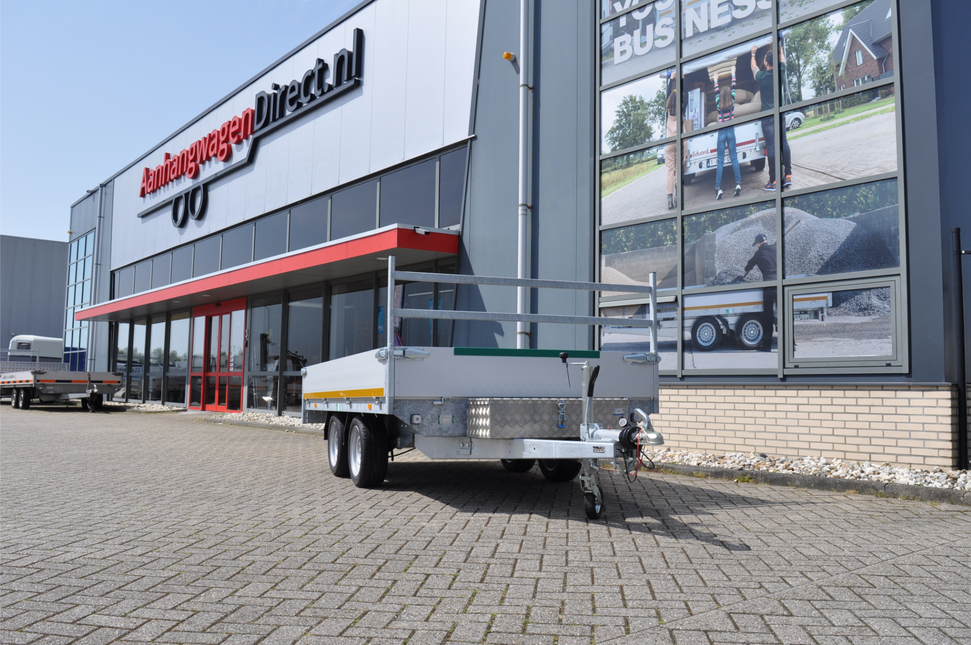 Eduard Performance edition - geremde Eduard plateauwagen - 330x180 cm - 2700 kg bruto laadvermogen - 63 cm laadvloerhoogte - inclusief gemonteerde disselkist & voorrek