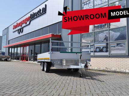 Eduard SHOWROOM MODEL geremde Eduard plateauwagen - 330x180 cm - 2700 kg bruto laadvermogen - 63 cm laadvloerhoogte - inclusief gemonteerde disselkist & voorrek