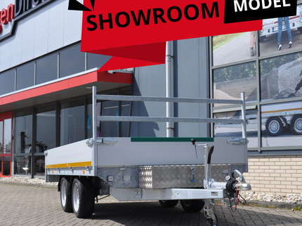 Eduard SHOWROOM MODEL geremde Eduard plateauwagen - 330x180 cm - 2700 kg bruto laadvermogen - 63 cm laadvloerhoogte - inclusief gemonteerde disselkist & voorrek