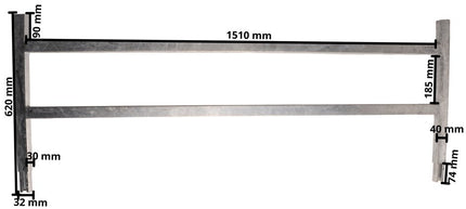 Eduard Voorrek - 150 cm - voor geschroefde Eduard aanhangers