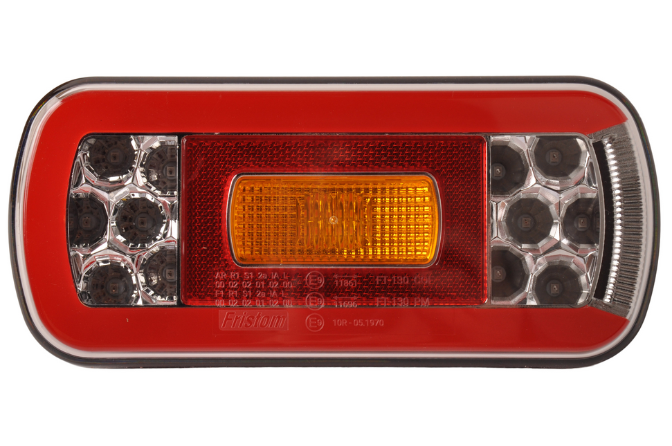 Fristom Achterlicht - Fristom FT-130 LED - links - 220x110x50,5 mm - inclusief mistlamp