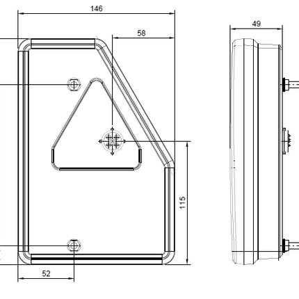 Fristom Achterlicht - Fristom FT-277 LED - links - 211x146x49 mm - inclusief mistlamp