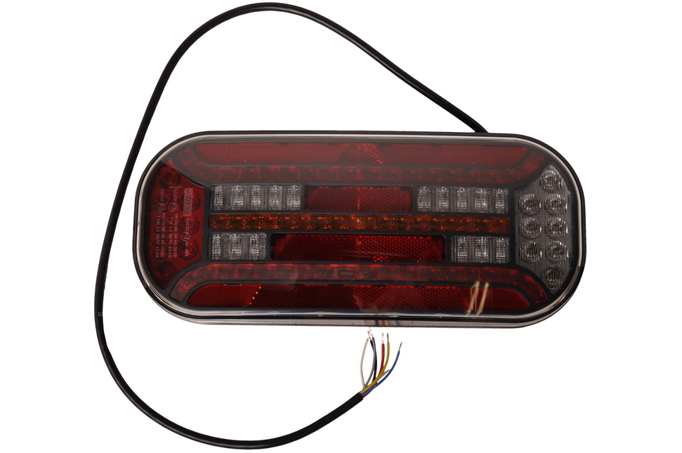 Fristom Achterlicht - Fristom FT-610 LED - links - 302x130x51 mm - met dynamische richtingaanwijzer - 100 cm losse draad aansluiting