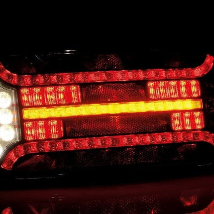 Fristom Achterlicht - Fristom FT-610 LED - links - 302x130x51 mm - met dynamische richtingaanwijzer - 100 cm losse draad aansluiting