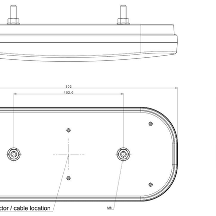 Fristom Achterlicht - Fristom FT-610 LED - links - 302x130x51 mm - met dynamische richtingaanwijzer - 100 cm losse draad aansluiting