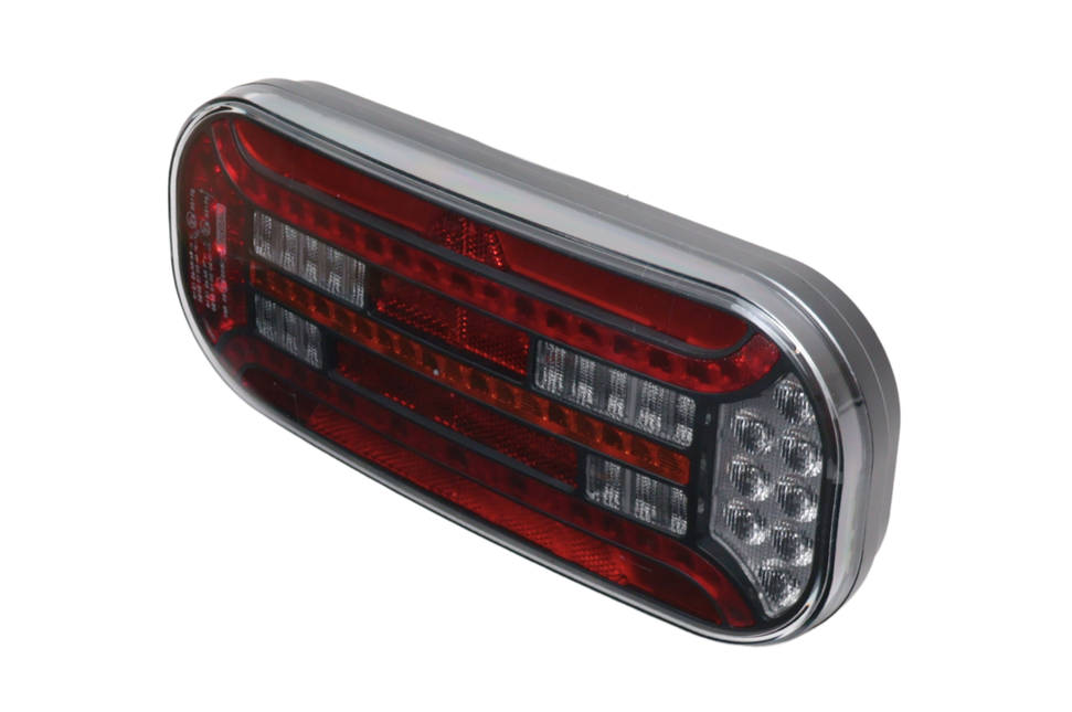 Fristom Achterlicht - Fristom FT-610 LED - links - 302x130x51 mm - met dynamische richtingaanwijzer - 100 cm losse draad aansluiting