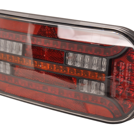 Fristom Achterlicht - Fristom FT-610 LED - rechts - 302x130x51 mm - met dynamische richtingaanwijzer - 100 cm losse draad aansluiting