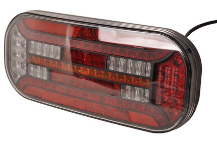 Fristom Achterlicht - Fristom FT-610 LED - rechts - 302x130x51 mm - met dynamische richtingaanwijzer - 100 cm losse draad aansluiting