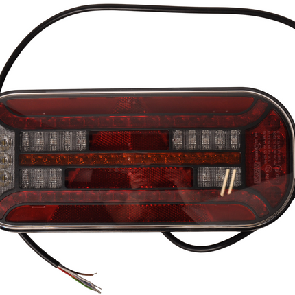 Fristom Achterlicht - Fristom FT-610 LED - rechts - 302x130x51 mm - met dynamische richtingaanwijzer - 100 cm losse draad aansluiting