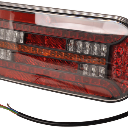 Fristom Achterlicht - Fristom FT-610 LED - rechts - 302x130x51 mm - met dynamische richtingaanwijzer - 100 cm losse draad aansluiting