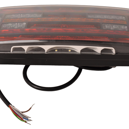 Fristom Achterlicht - Fristom FT-610 LED - rechts - 302x130x51 mm - met dynamische richtingaanwijzer - 100 cm losse draad aansluiting