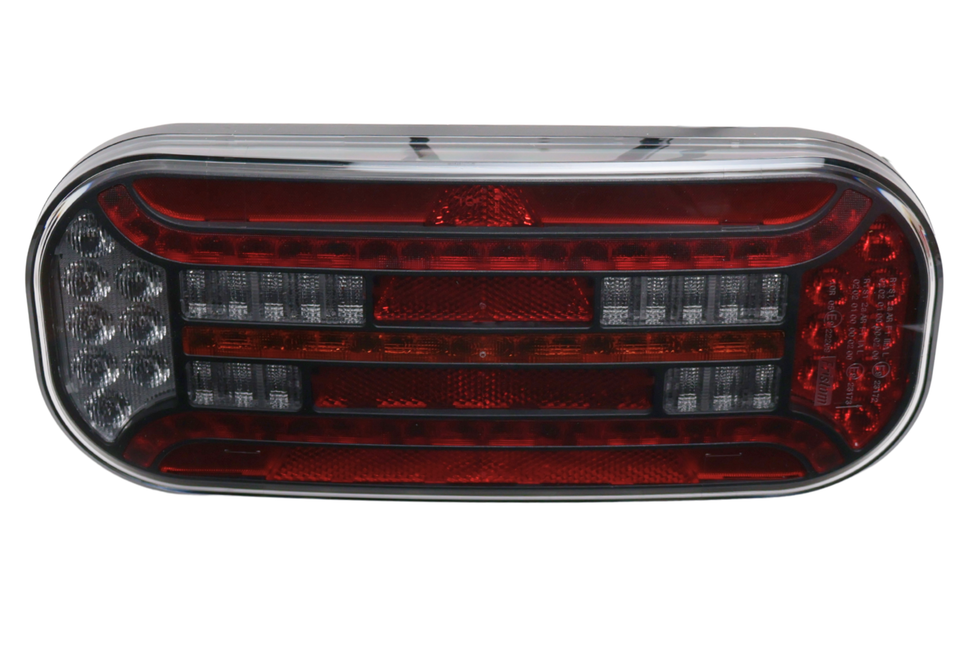 Fristom Achterlicht - Fristom FT-610 LED - rechts - 302x130x51 mm - met dynamische richtingaanwijzer - 100 cm losse draad aansluiting