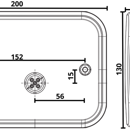 Fristom Achterlicht - Fristom - links - 200x130x50 mm - Aspöck connector  - met ingebouwde weerstand