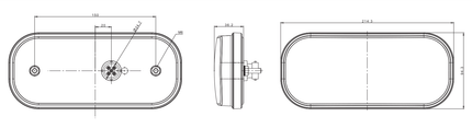 Fristom Fristom FT-230 rechts - inclusief achteruitrijverlichting - LED 215x95x38 mm - met dynamische richtingaanwijzer