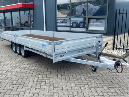 Hulco Geremde Hulco Medax 3 plateauwagen - 611x203 cm laadoppervlak - 3500 kg bruto laadvermogen - 30 cm borden
