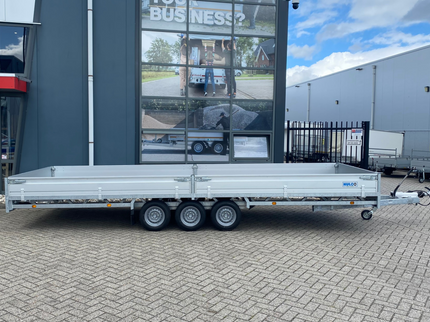 Hulco Geremde Hulco Medax 3 plateauwagen - 611x203 cm laadoppervlak - 3500 kg bruto laadvermogen - 30 cm borden