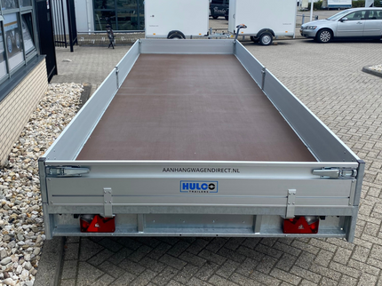 Hulco Geremde Hulco Medax 3 plateauwagen - 611x203 cm laadoppervlak - 3500 kg bruto laadvermogen - 30 cm borden