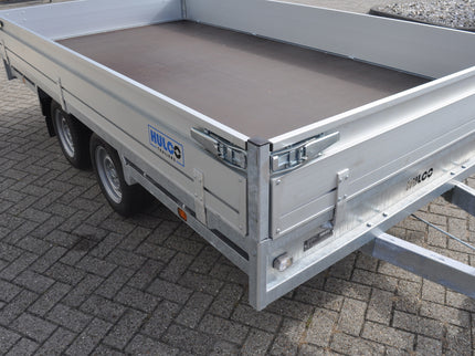 Hulco Geremde Hulco Medax plateauwagen - 335x183 cm - 3000 kg bruto laadvermogen - 30 cm borden