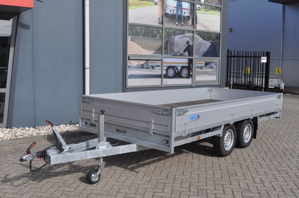Hulco Geremde Hulco Medax plateauwagen - 405x183 cm - 2600 kg bruto laadvermogen - 30 cm borden - tandemasser