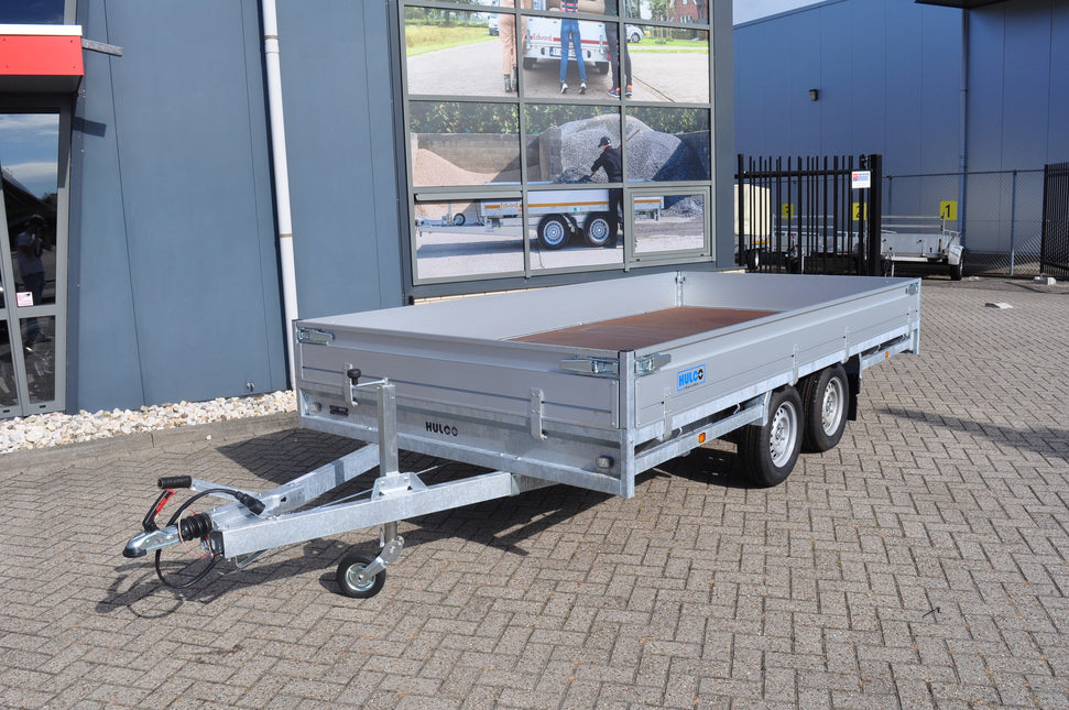 Hulco Geremde Hulco Medax plateauwagen - 405x203 cm - 2600 kg bruto laadvermogen - 30 cm borden