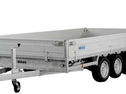 Hulco Geremde Hulco Medax plateauwagen - 405x223 cm - 3500 kg bruto laadvermogen - 30 cm borden - tridemasser