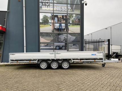Hulco Geremde Hulco Medax plateauwagen - 502x203 cm - 3500 kg bruto laadvermogen - 30 cm borden - tridemasser