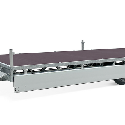 Hulco Geremde Hulco Medax plateauwagen - 502x203 cm - 3500 kg bruto laadvermogen - 30 cm borden - tandemasser