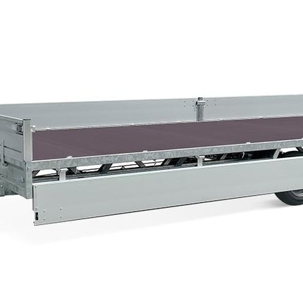 Hulco Geremde Hulco Medax plateauwagen - 502x203 cm - 3500 kg bruto laadvermogen - 30 cm borden - tandemasser