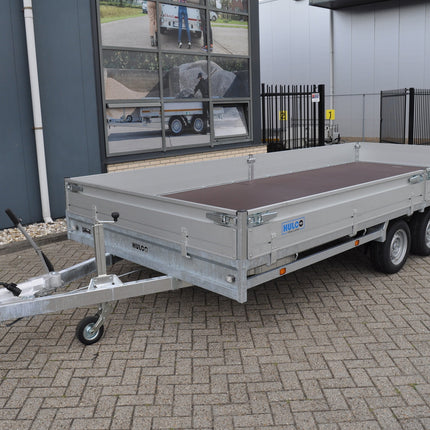 Hulco Geremde Hulco Medax plateauwagen - 502x203 cm - 3500 kg bruto laadvermogen - 30 cm borden - tandemasser