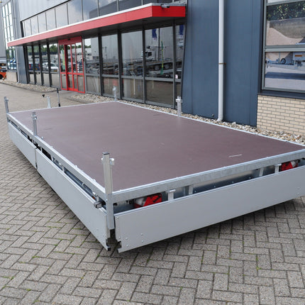 Hulco Geremde Hulco Medax plateauwagen - 502x203 cm - 3500 kg bruto laadvermogen - 30 cm borden - tandemasser